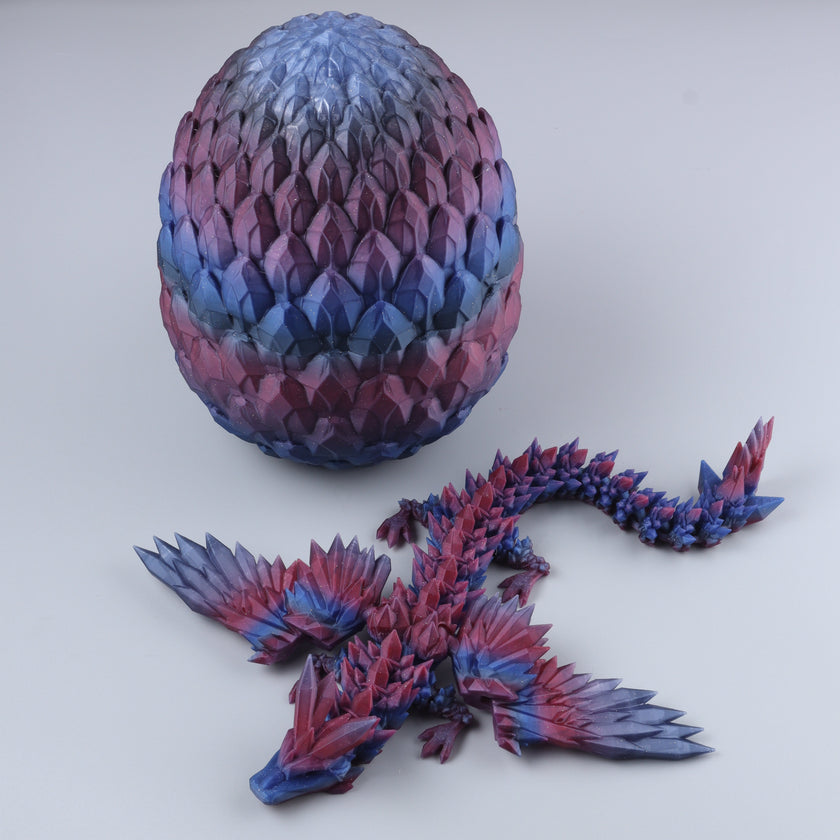 3D Printed Crystal Wing Dragon Fidget Toy – Articulated Fantasy Desk Toy Gift