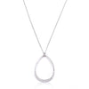 Rhodium Plated Crystal Teardrop Necklace