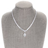 Bejeweled Cubic Zirconia Pear Drop Necklace