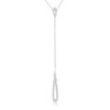 Chrisette 0.4ct CZ Rhodium Classic Drop Lariat Necklace