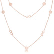 Krystal Rose Gold Stainless Steel Infinity Station Layer Necklace