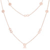 Krystal Rose Gold Stainless Steel Infinity Station Layer Necklace