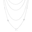 Multi-Chain Rhodium Star Necklace with CZ