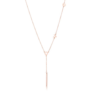 Stainless Steel Rose Goldtone LOVE Necklace