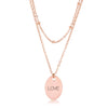 Rose Gold Plated Double Chain LOVE Necklace