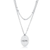 Stainless Steel Double Chain HOPE Necklace