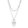 Stainless Steel Double Chain LOVE Necklace