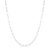 16 Rhodium Plated Linked Mid Size Paperclip Chain Necklace