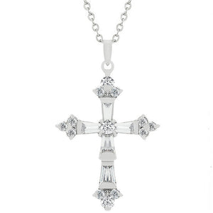 Brilliant Cubic Zirconia Cross Pendant