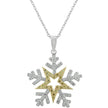 Two-tone Finished Snowflake Pendant