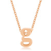 Rose Gold Finish Initial G Pendant