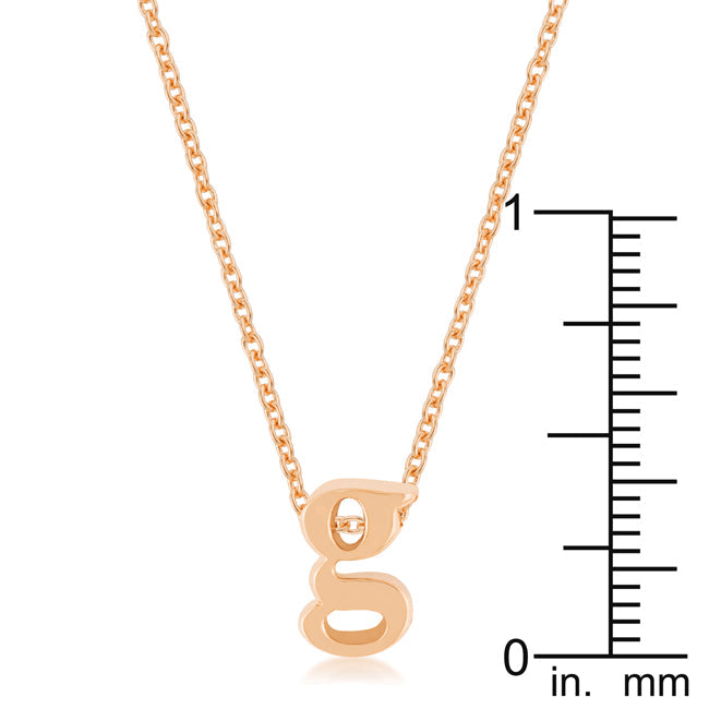 Rose Gold Finish Initial G Pendant