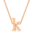 Rose Gold Finish Initial K Pendant