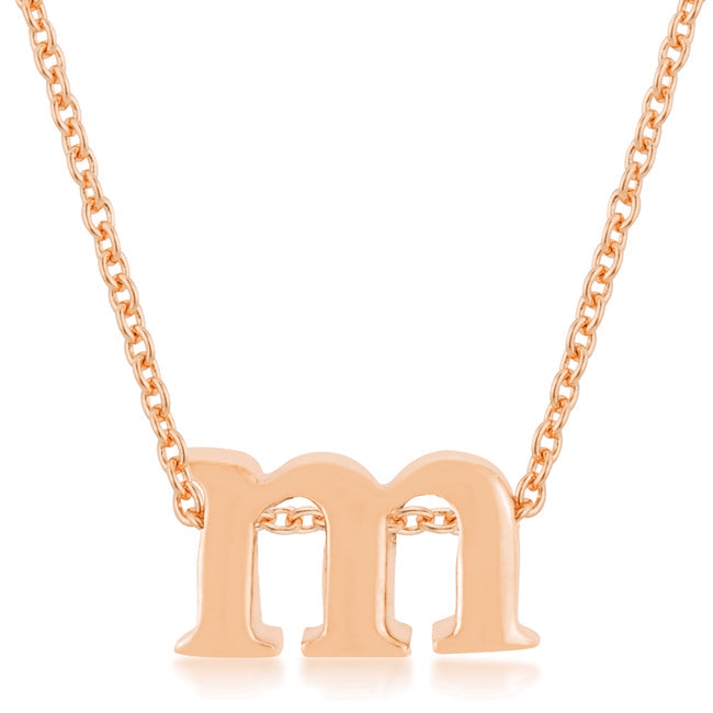 Rose Gold Finish Initial M Pendant