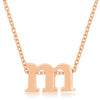 Rose Gold Finish Initial M Pendant