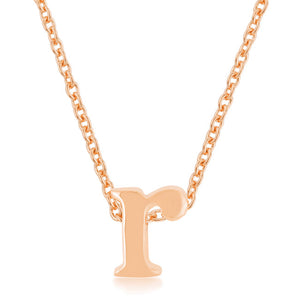 Rose Gold Finish Initial R Pendant