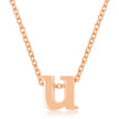 Rosegold Finish Initial U Pendant