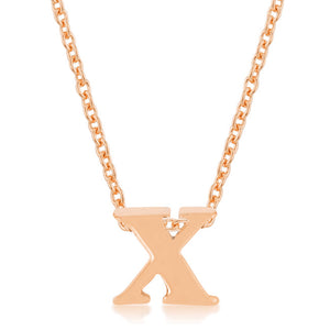 Rose Gold Finish Initial X Pendant