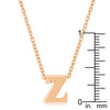 Rose Gold Finish Initial Z Pendant