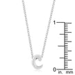 Rhodium Plated Finish Initial C Pendant