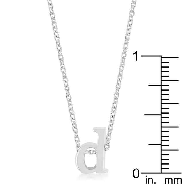 Rhodium Plated Finish Initial D Pendant