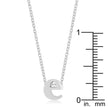 Rhodium Plated Finish Initial E Pendant