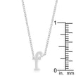 Rhodium Plated Finish Initial F Pendant