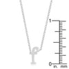 Rhodium Plated Finish Initial F Pendant