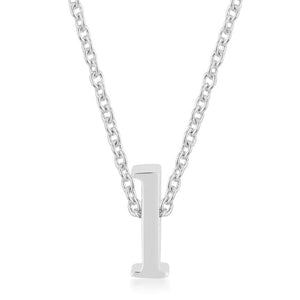 Rhodium Plated Finish Initial L Pendant