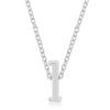 Rhodium Plated Finish Initial L Pendant