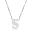 Rhodium Plated Finish Initial S Pendant