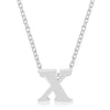 Rhodium Plated Finish Initial X Pendant