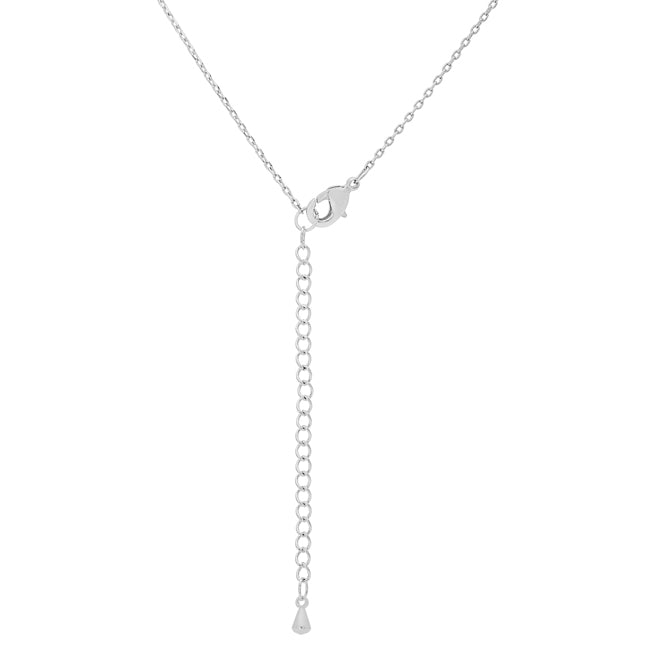 Rhodium Plated Finish Initial Y Pendant