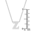 Rhodium Plated Finish Initial Z Pendant