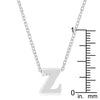 Rhodium Plated Finish Initial Z Pendant