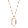 Elaina Rose Gold Stainless Steel O Initial Necklace