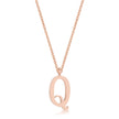 Elaina Rose Gold Stainless Steel Q Initial Necklace