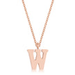 Elaina Rose Gold Stainless Steel W Initial Necklace