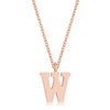 Elaina Rose Gold Stainless Steel W Initial Necklace