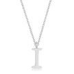 Elaina Rhodium Stainless Steel I Initial Necklace