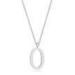 Elaina Rhodium Stainless Steel O Initial Necklace