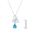 Claudia 2.3ct Aqua CZ Rhodium Butterfly Drop Necklace