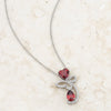 Clarise 3.2ct Garnet CZ Rhodium Abstract Heart Drop Necklace