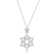 Stella 0.3ct CZ Rhodium Star Drop Necklace