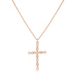 Delicate Vintage Rose Gold Plated Clear CZ Cross Pendant