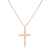 Delicate Vintage Rose Gold Plated Clear CZ Cross Pendant