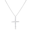 Delicate Vintage Rhodium Plated Clear CZ Cross Pendant