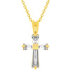 Goldtone Finish Baguette Cross