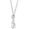 Rhodium Plated Finish Twist Pendant