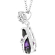 Wrapped Amethyst Purple Cubic Zirconia Pendant